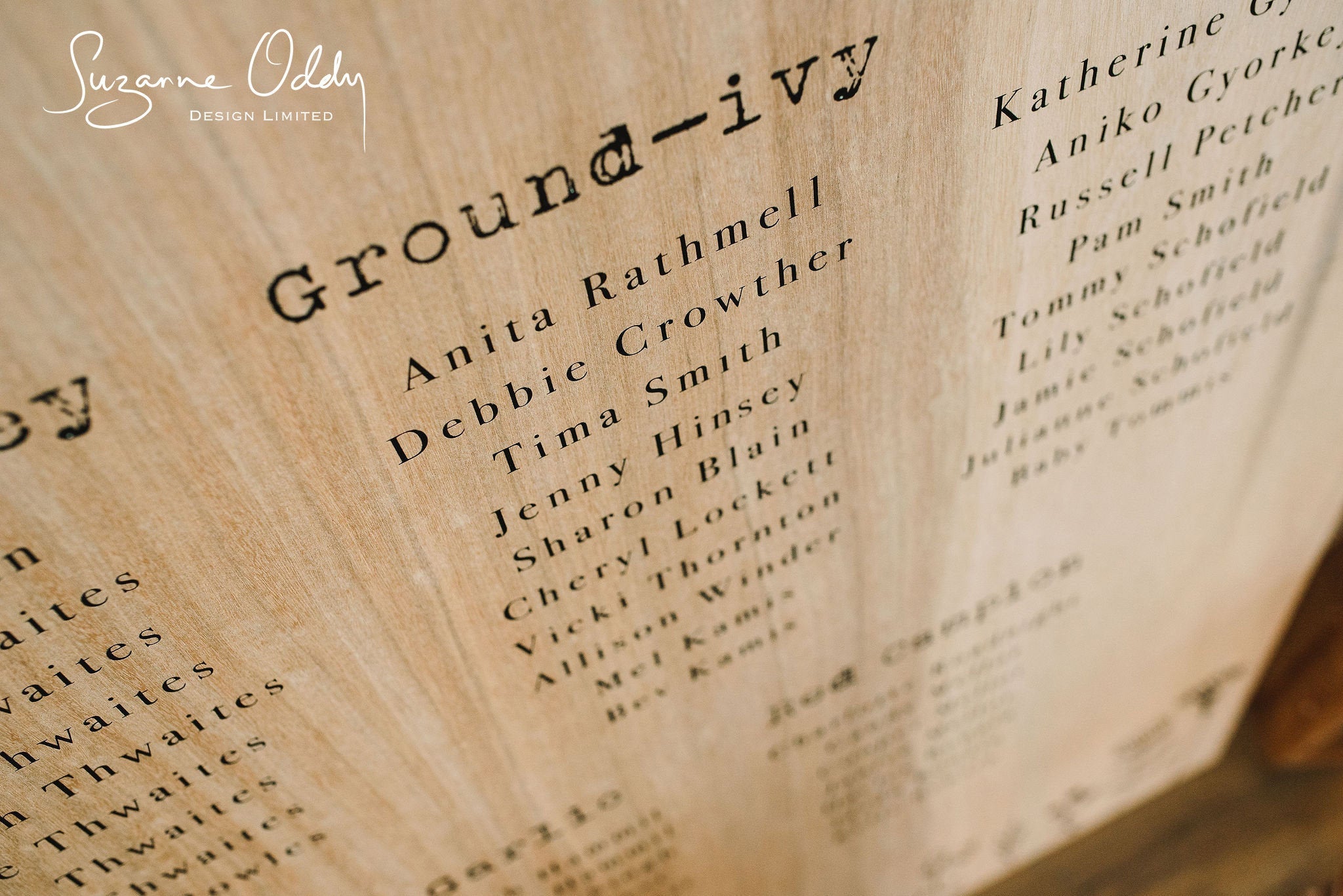 Giant wooden feature seating plan