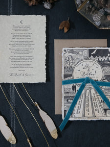 Bohemian style illustrated wedding invites