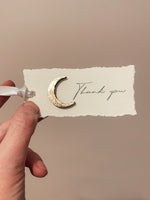 Load image into Gallery viewer, Wedding tag with moon and words &#39;thank you&#39;
