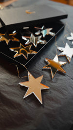 Load image into Gallery viewer, Mini Mirror Acrylic Christmas Stars - Gold &amp; Silver Celestial Decorations
