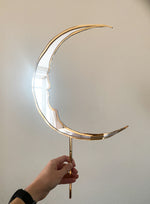 Load image into Gallery viewer, Giant crescent moon shaped christmas tree topper.
