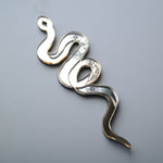 Load image into Gallery viewer, Snake shaped mirror decoration for christmas tree with etched flowers
