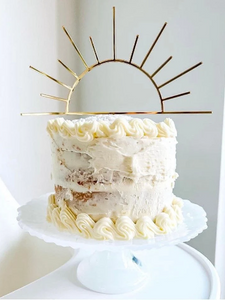 Gold Mirrored Sun Shaped Cake Topper 