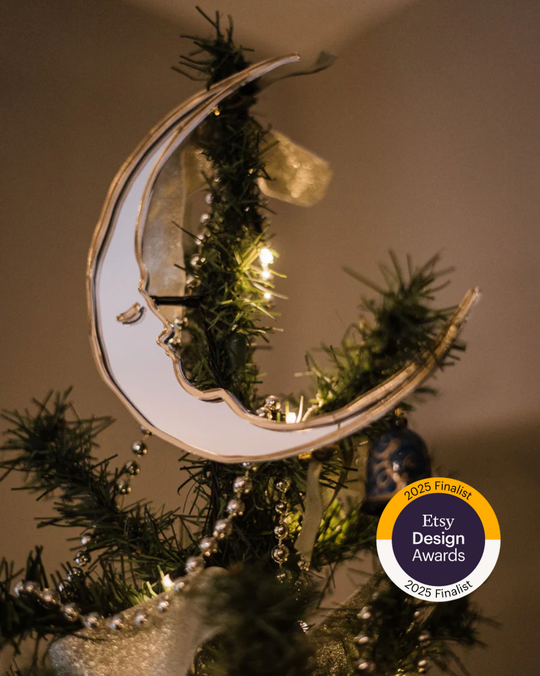 Crescent Moon Christmas Tree Topper