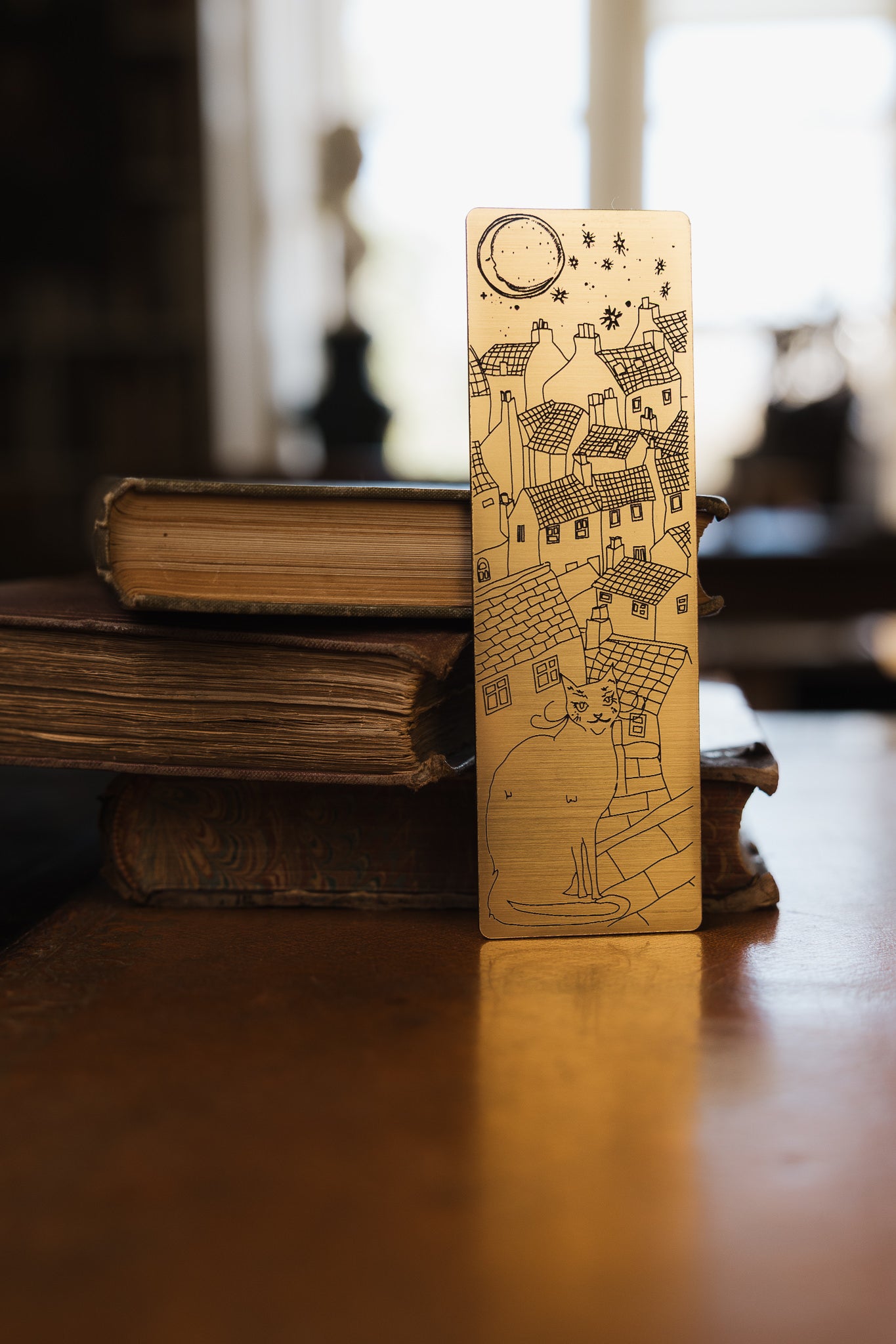 Cat and Rooftops Bookmark