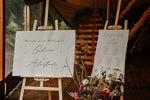 Load image into Gallery viewer, A celestial wedding welcome sign and seating plan
