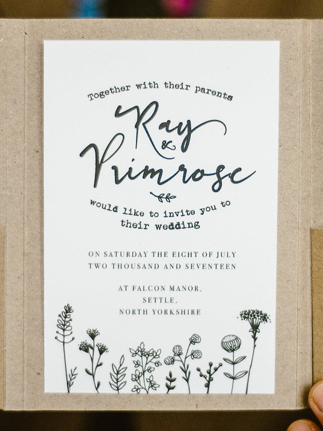 Floral inspired wedding invitation