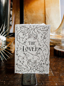 Greeting card with the words 'the lovers'