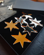 Load image into Gallery viewer, Mini Mirror Acrylic Christmas Stars - Gold &amp; Silver Celestial Decorations
