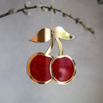 Load image into Gallery viewer, Red &amp; gold cherry shaped christmas decoration
