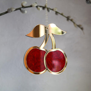 Red & gold cherry shaped christmas decoration