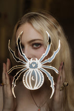 Load image into Gallery viewer, An eye peering through a gap in a spider shaped mirror
