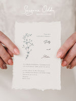 Load image into Gallery viewer, A floral grey wedding invite
