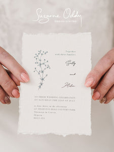 A floral grey wedding invite