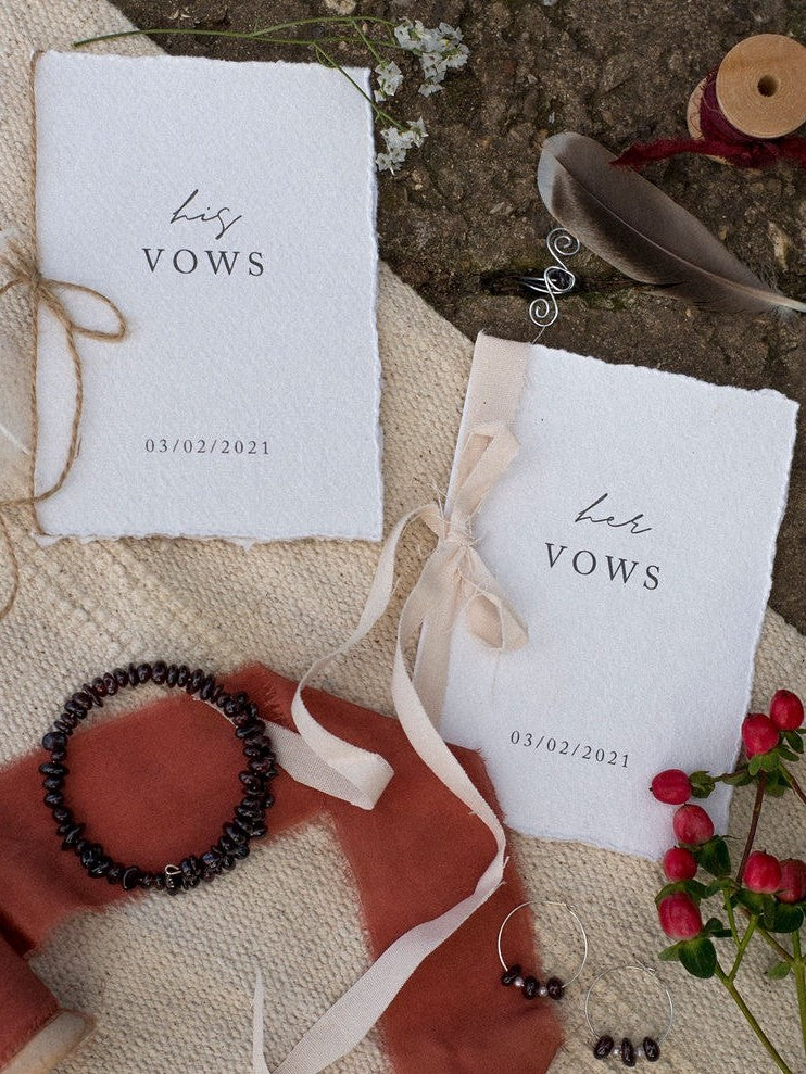 His and hers vow books.