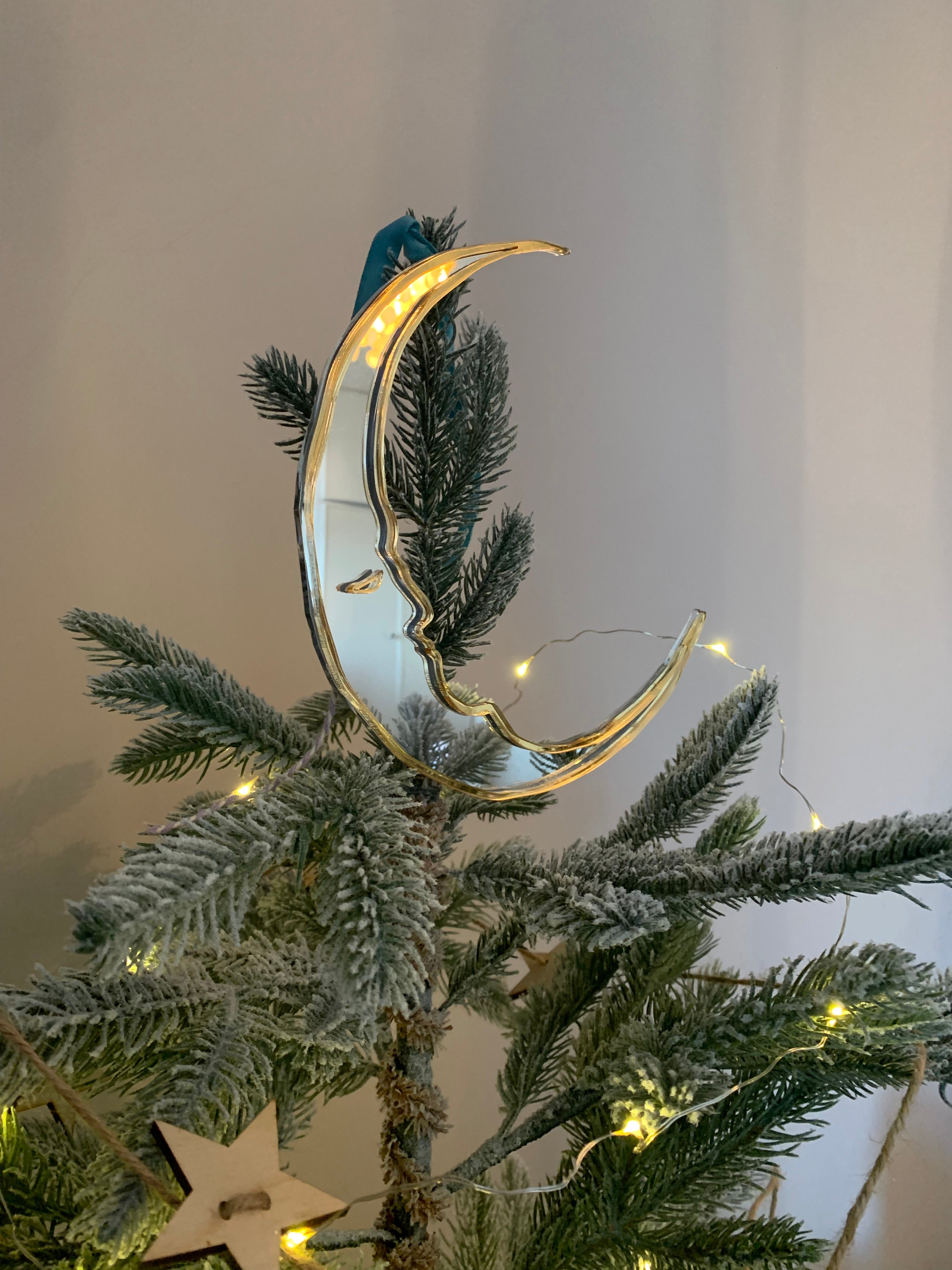 Crescent Moon Christmas Tree Topper