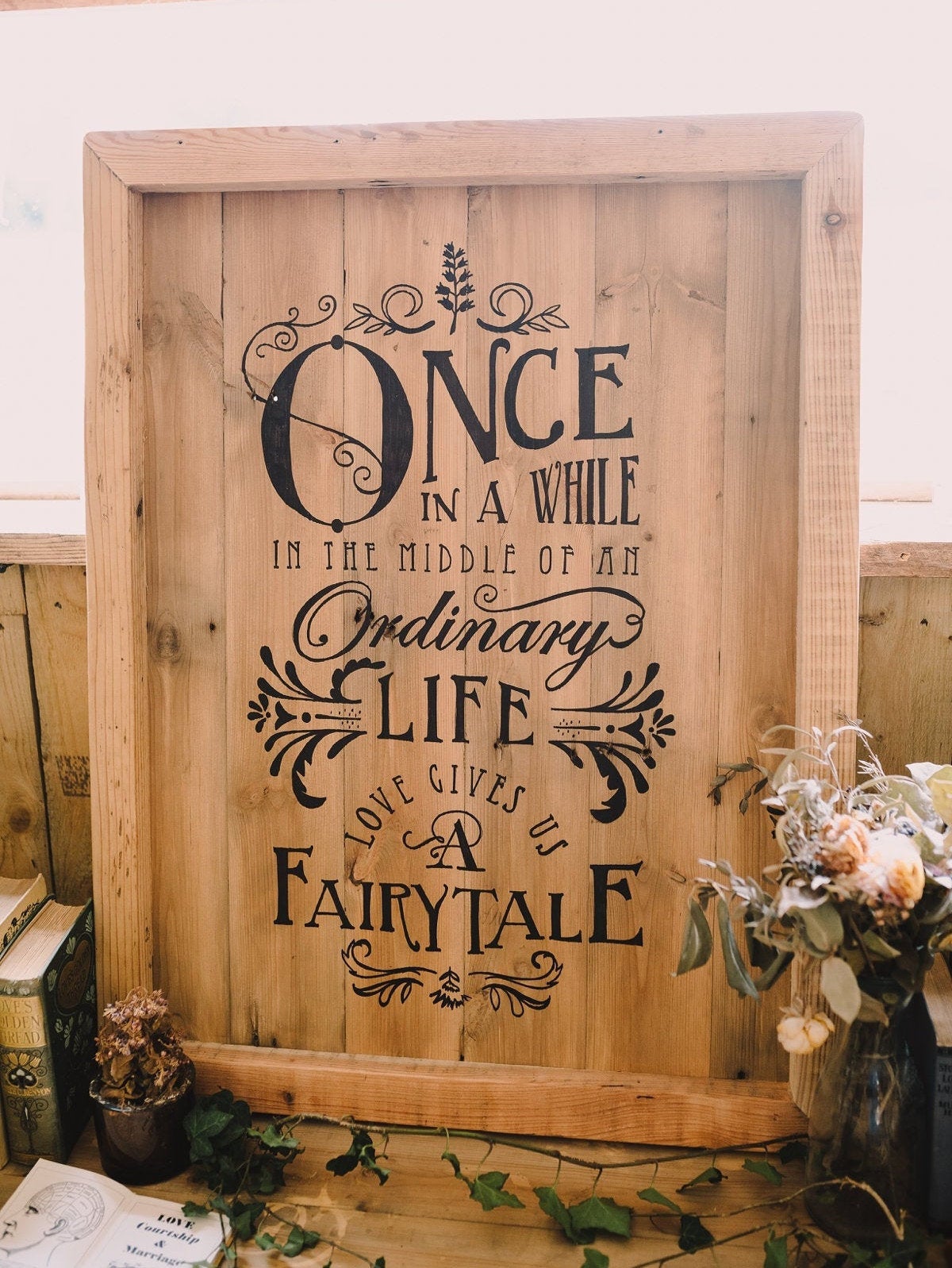 Fairytale Wooden Wedding Sign
