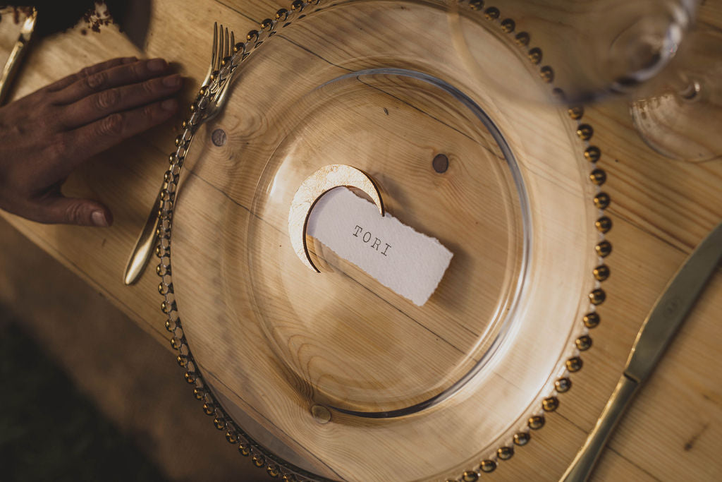 Litton Collection place names with gold or silver leaf favours