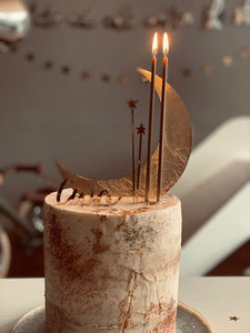 Star and moon birthday milestone cake decorations