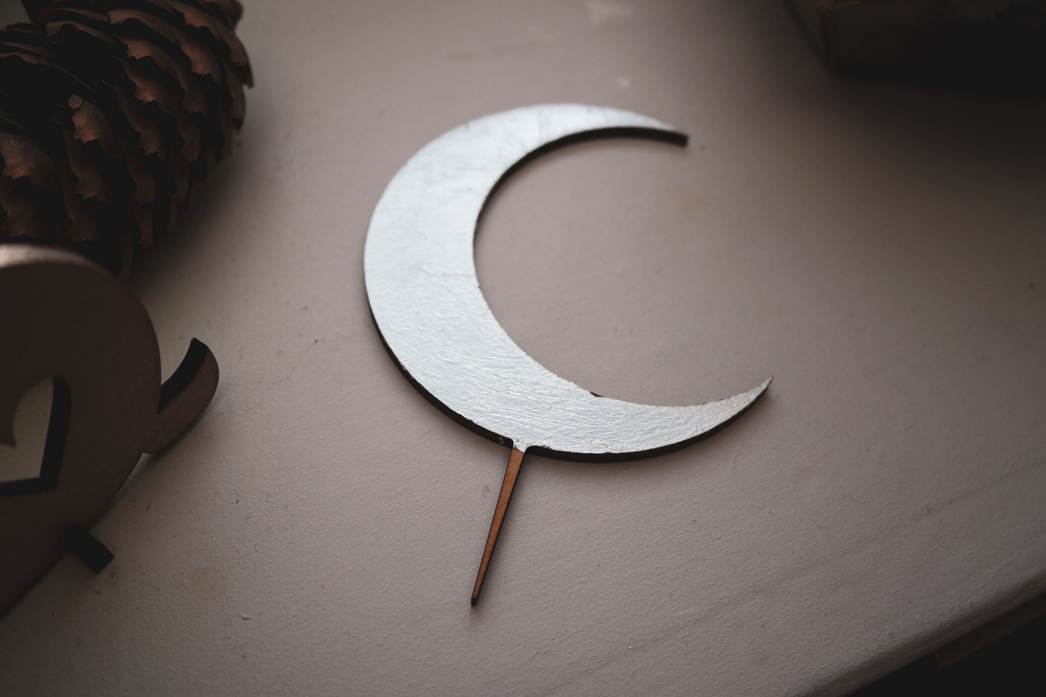 Crescent moon cake topper