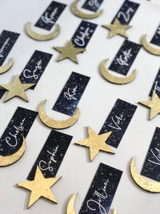 Bristol Collection celestial place names with gold or silver leaf favours