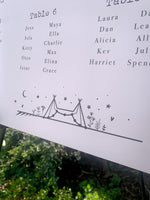 Load image into Gallery viewer, teepee design on wedding seating plan
