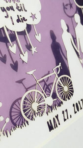 A bike themed papercut gift