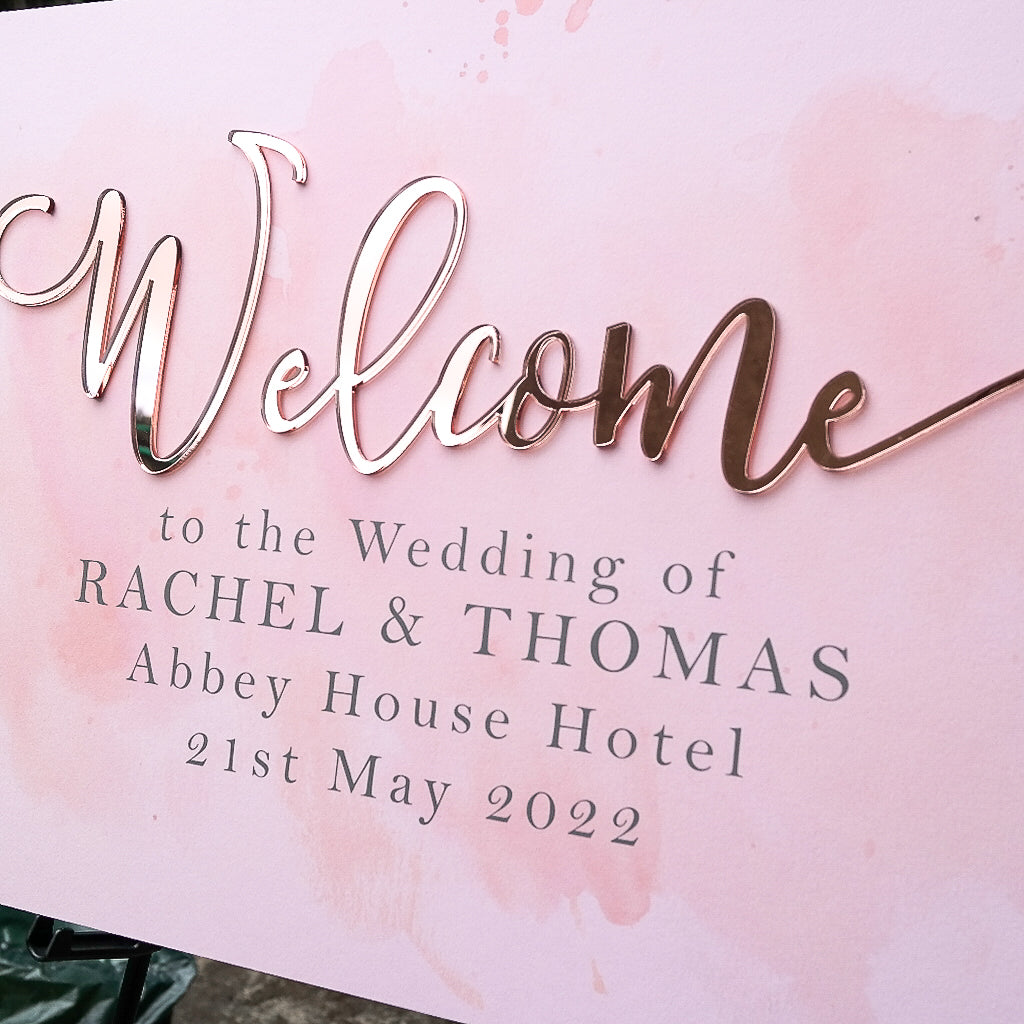 Blush Pink Welcome to our Wedding Sign