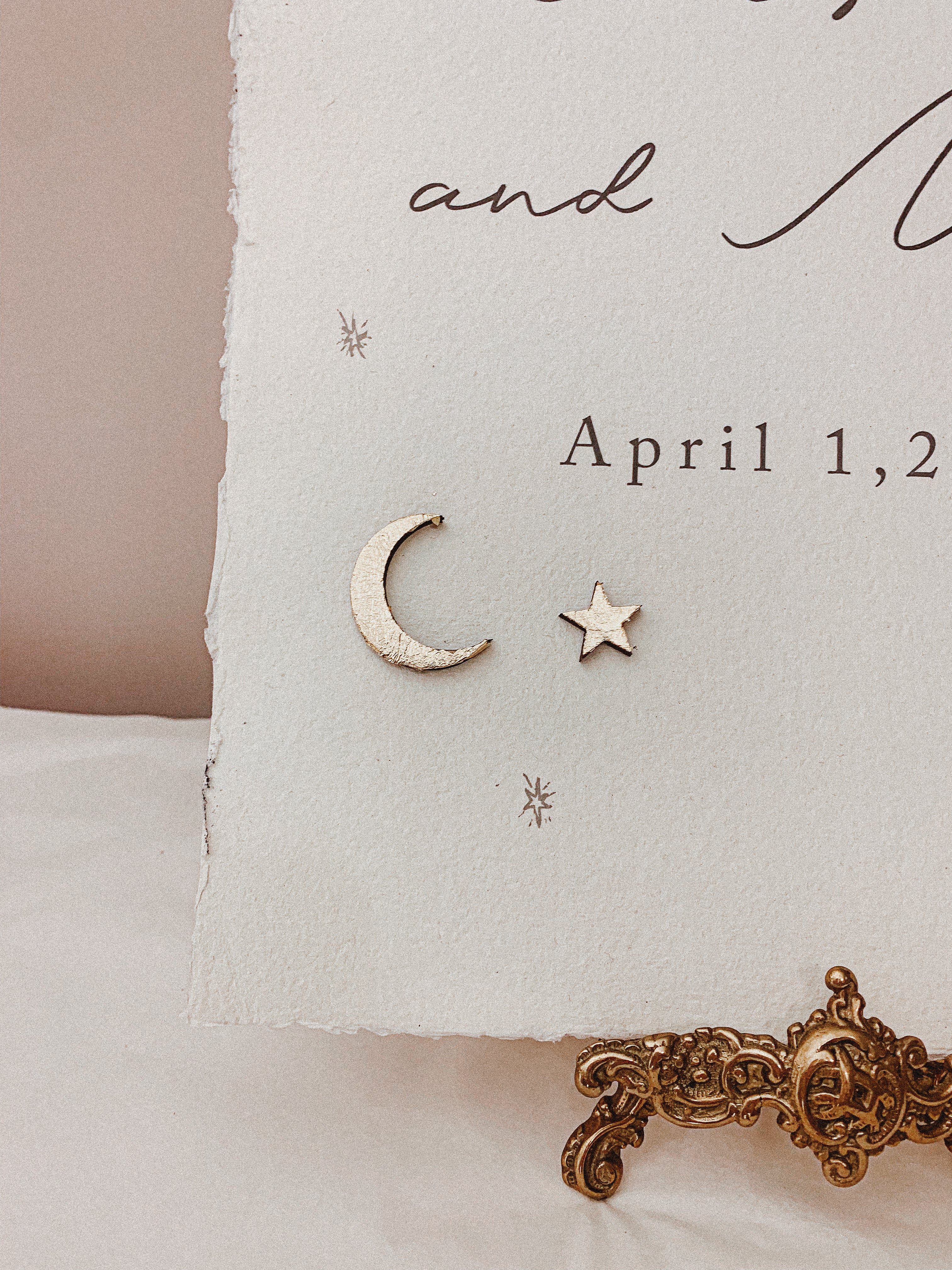 Celestial seating plan with moon and stars