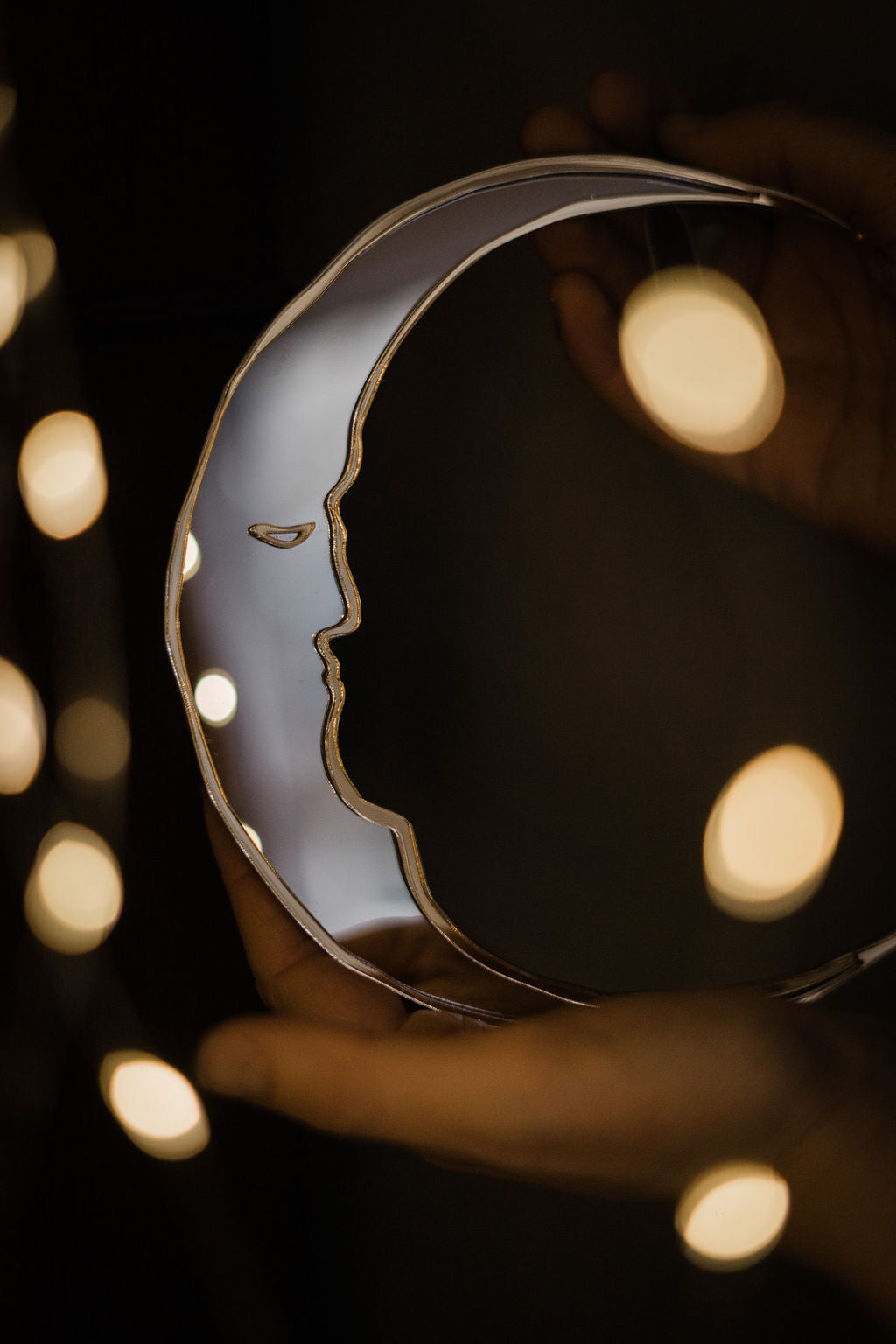 crescent moon shaped christmas decoration