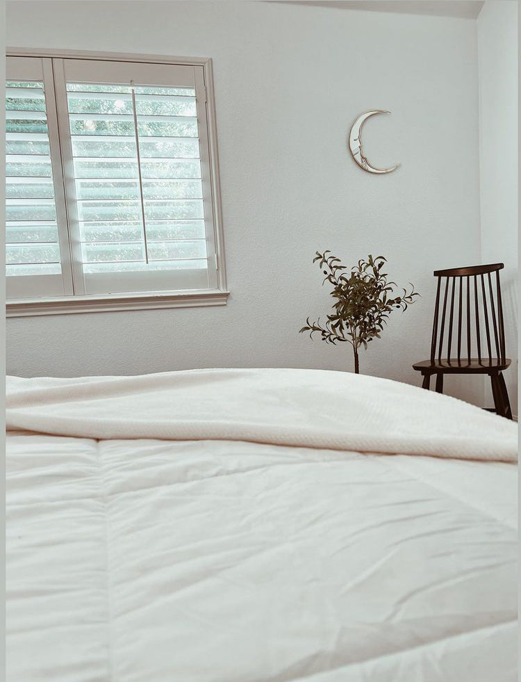 Handmade silver and gold crescent moon shaped mirror