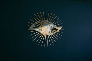 All seeing eye shaped mirror.