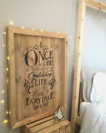 Load image into Gallery viewer, Fairytale Wooden Wedding Sign with fairy lights
