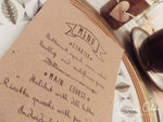 Load image into Gallery viewer, Woodland theme wedding menu
