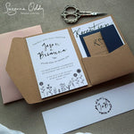 Load image into Gallery viewer, Floral wedding stationary collection with brown envelope
