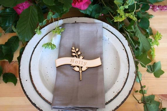 Wooden handcarved woodland themed place name