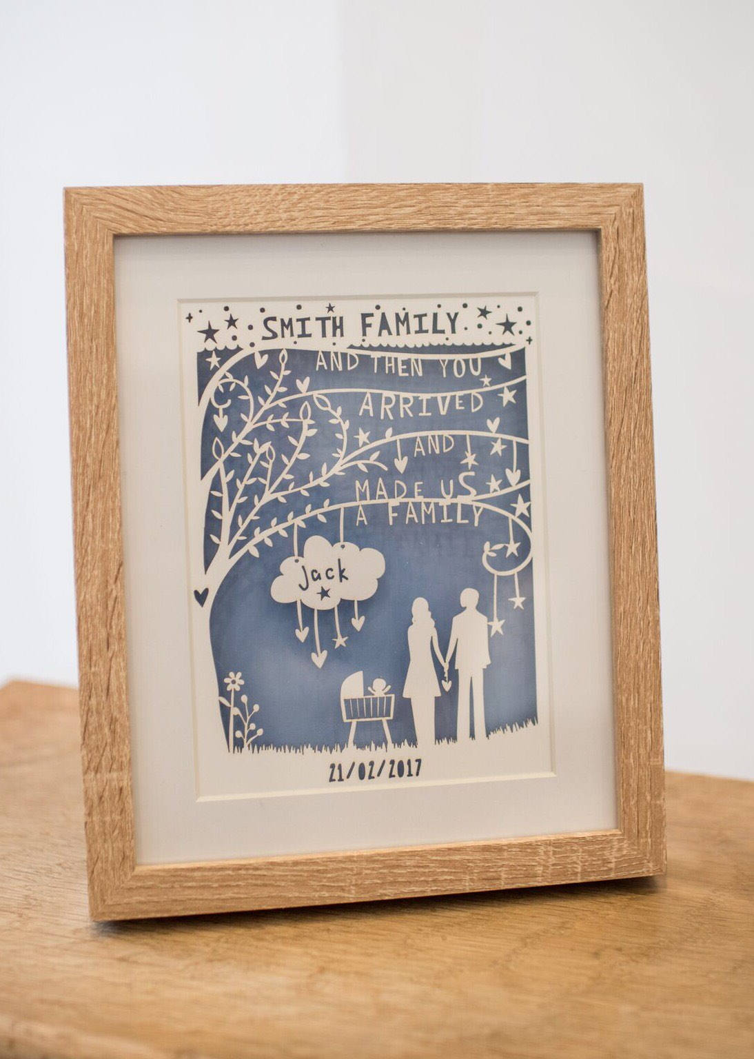 Personalised New Baby Paper-Cut