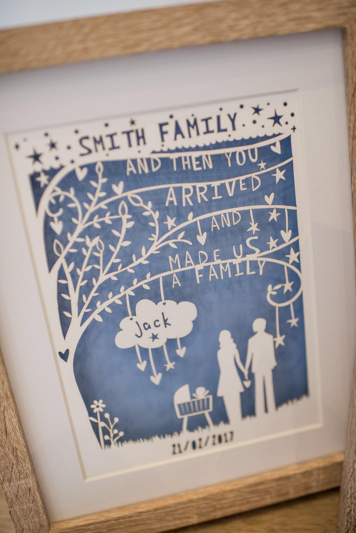 Personalised New Baby Paper-Cut