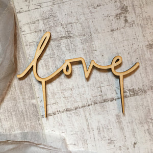 LOVE wedding cake topper