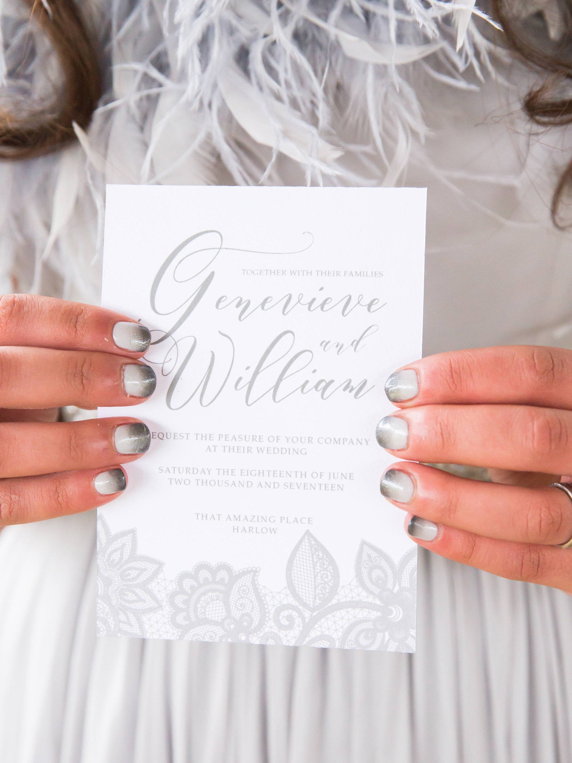 Save the date, grey sace the date, save the date card, lace save the date, dove grey wedding, grey wedding, classic wedding, white and grey