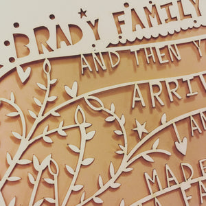 Personalised New Baby Paper-Cut