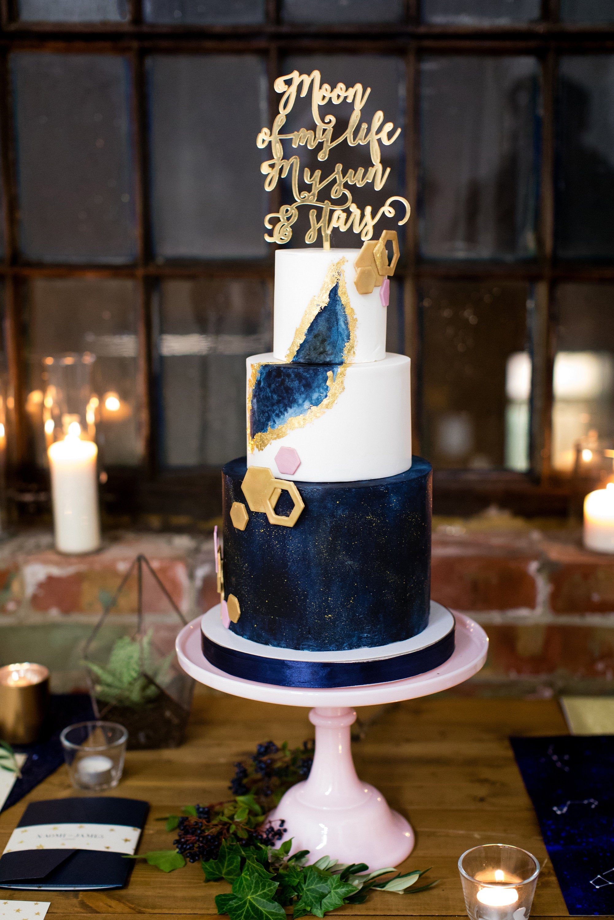 Dark Blue and Gold Color Palette for Celestial Wedding Theme