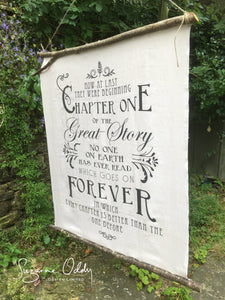 Fabric flag wedding sign