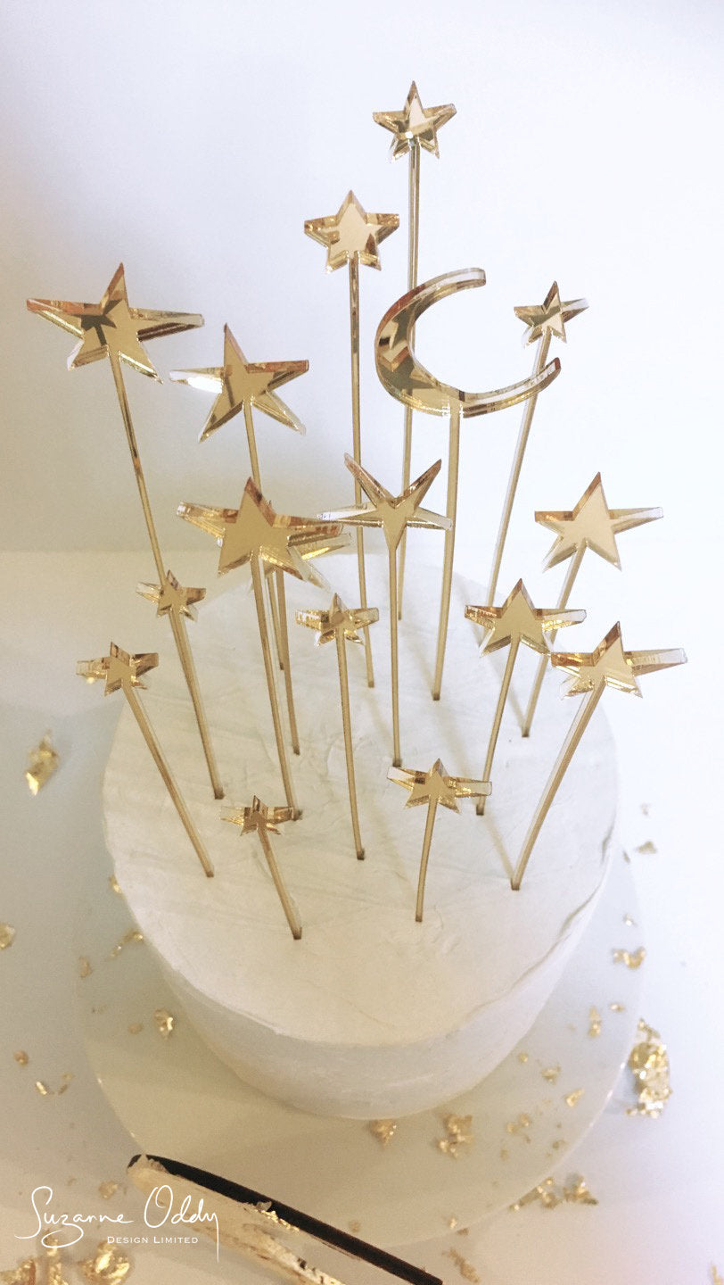 Star Shower Celestial Cake Topper