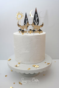 Woodland wedding cake topper