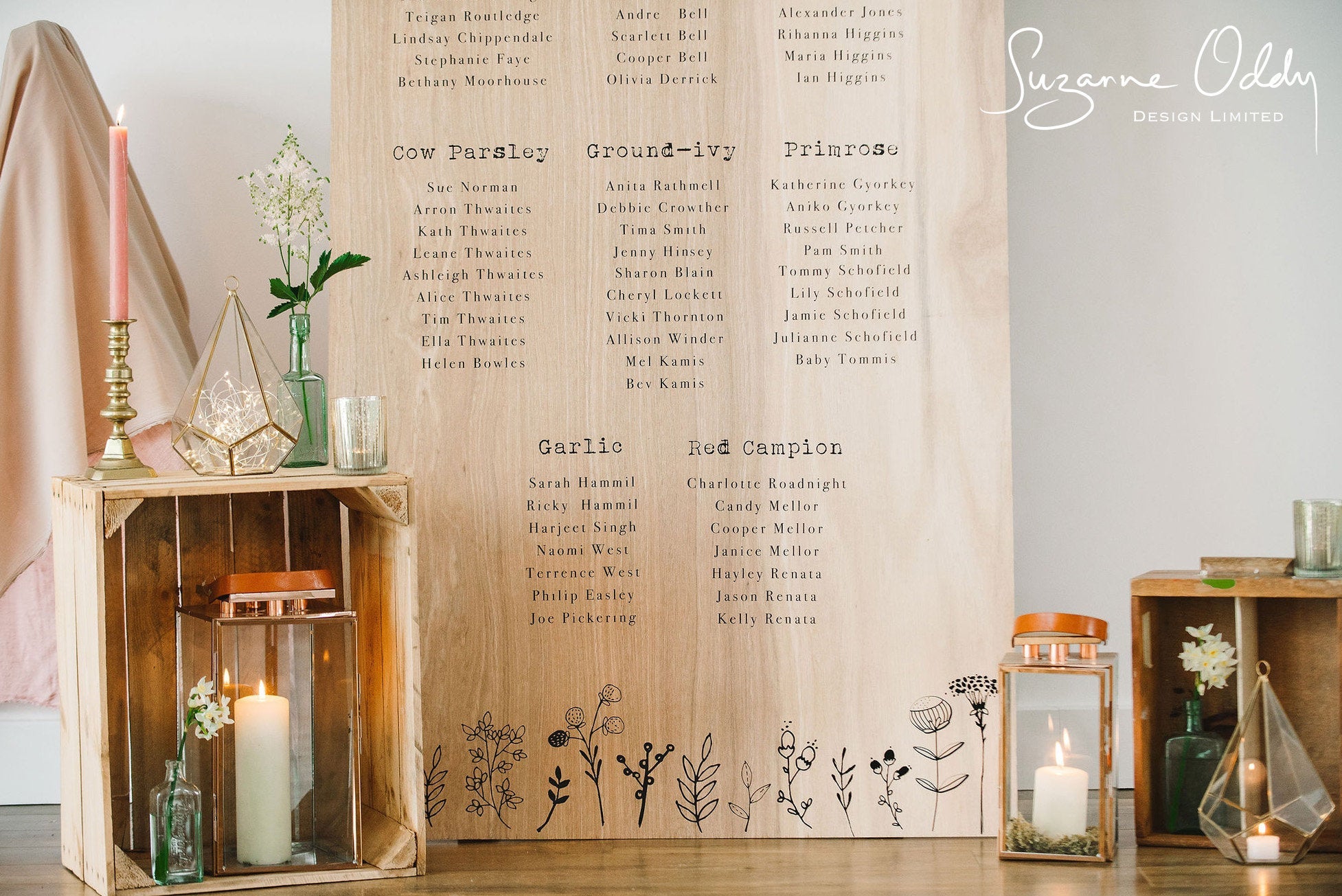 Giant wooden feature seating plan