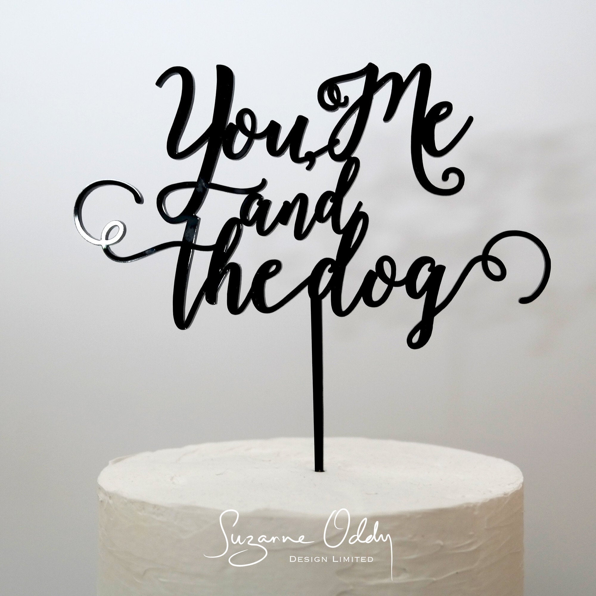 You me and the dog(s) wedding cake topper