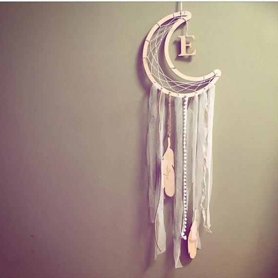 Crescent Moon Monogram Dream Catcher