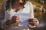 Load image into Gallery viewer, A celestial themed wedding RSVP
