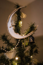 Load image into Gallery viewer, Crescent moon shaped christmas tree topper
